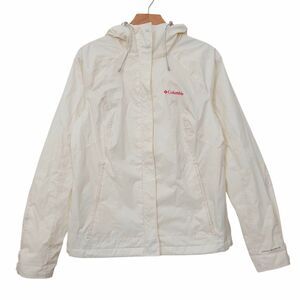 Columbia Windbreaker Womens Medium Cream Omni-Shield Waterproof Outdoor Hiking